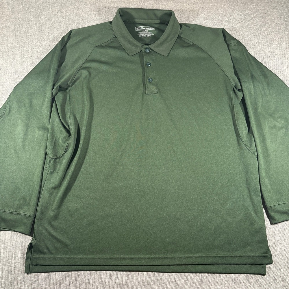 5.11 Tactical Polo Shirt Mens XL Green‎ Long Sleeve Performance 72049